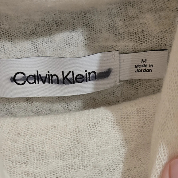 Calvin Klein white wool & nylon long sleeve turtle neck top - Picture 4 of 6